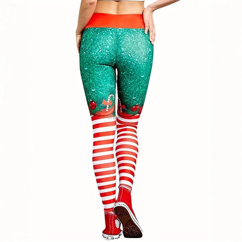 All-over Christmas Printing Fitness Leggings - Image 2
