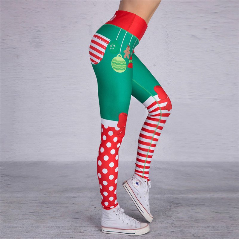 All-over Christmas Printing Fitness Leggings - Image 4