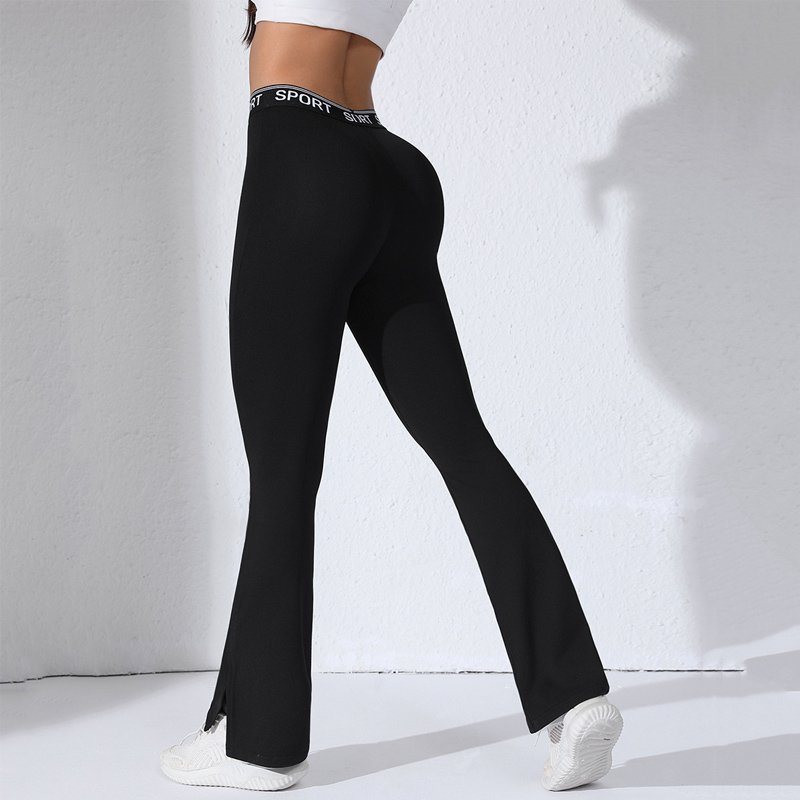 Slit Hem Fitness Flared Pants - Image 4