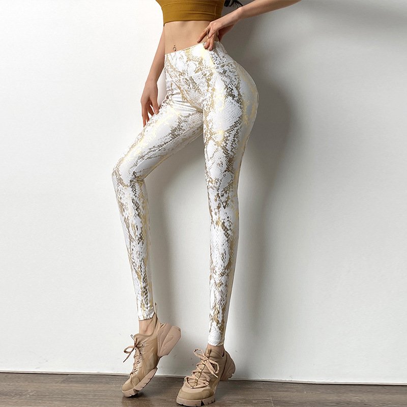Gold Foiled Printed Fitness Leggings - Image 2