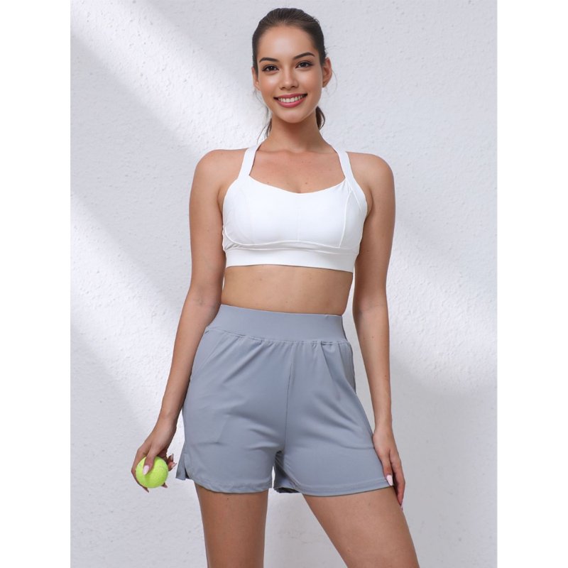 Grey Casual Shorts With Side Pockets - Image 2