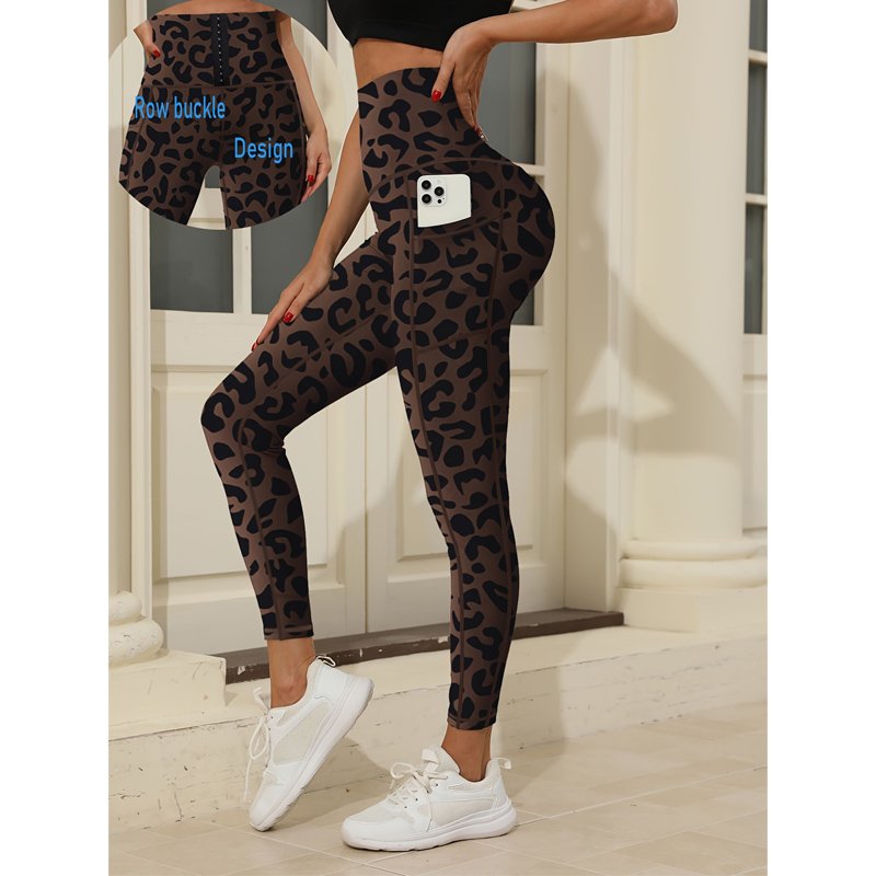 Screen Printing Leopard All-over Printed Fitness Leggings