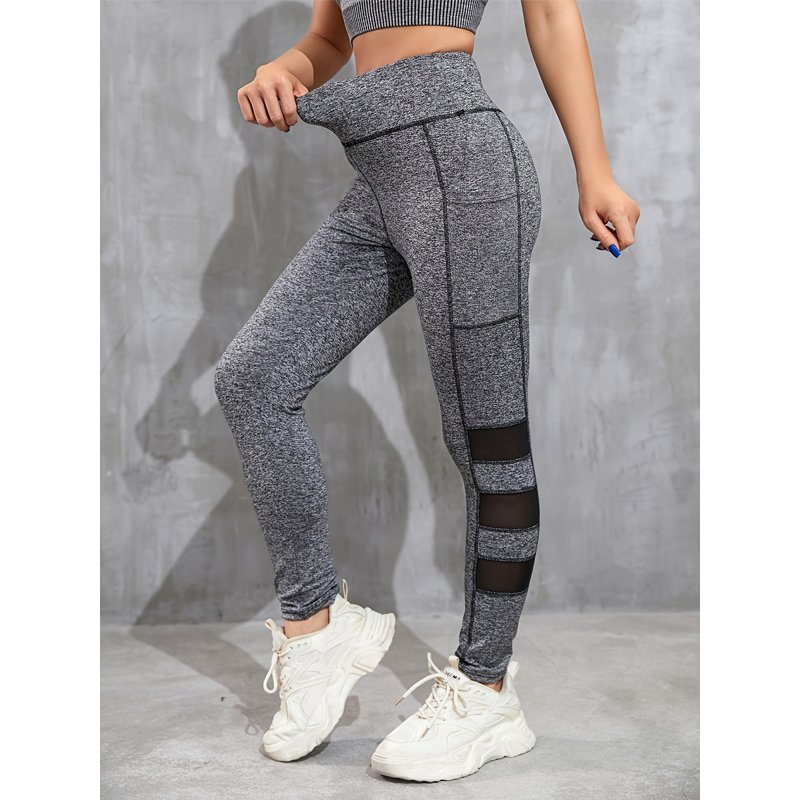 Multi Mesh Panels Gym Leggings With Pockets - Image 3