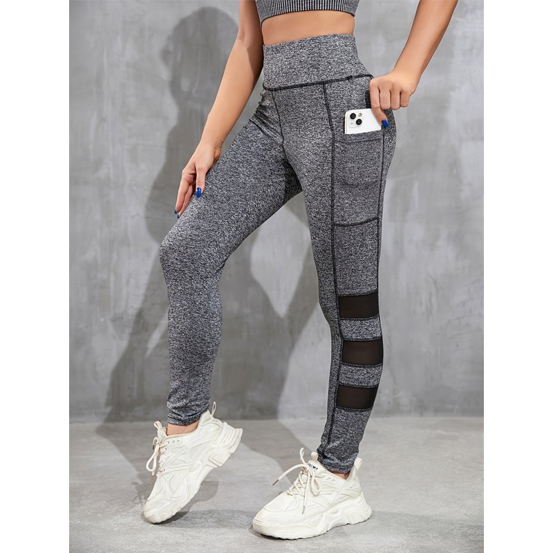 Multi Mesh Panels Gym Leggings With Pockets