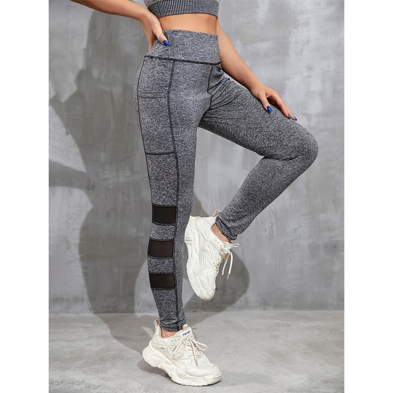 Multi Mesh Panels Gym Leggings With Pockets - Image 4